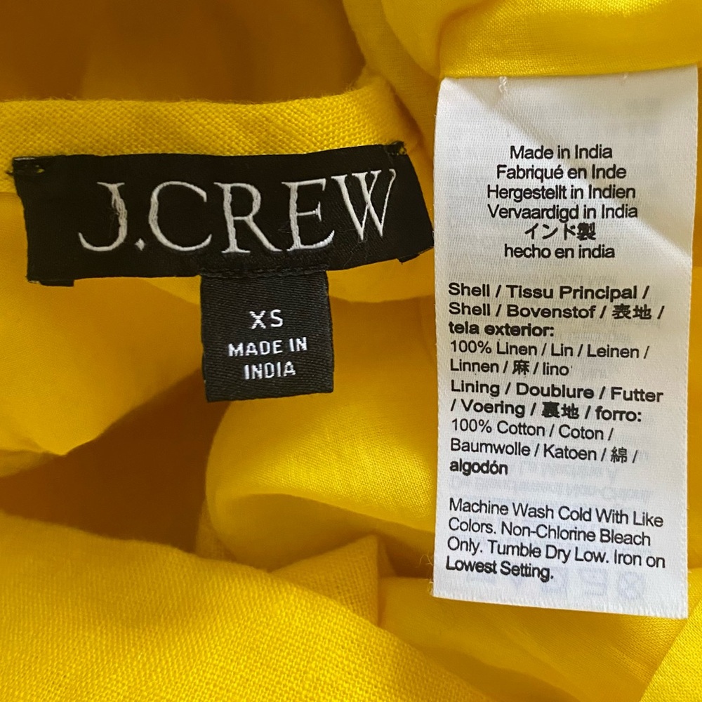 J. Crew Maxine High Neck Shift Dress in Linen Yellow - XS - Picture 16 of 16